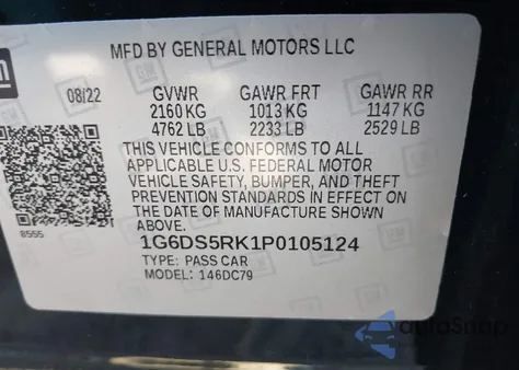 2023 Cadillac Ct5 Premium Luxury z USA, uszkodzony, nr VIN 1G6DS5RK1P0105124